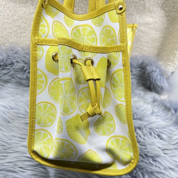 Dooney & Bourke Lemon Lime Large Coated Canvas Saffiano Trim Shopper Tote - Picture 5 of 11